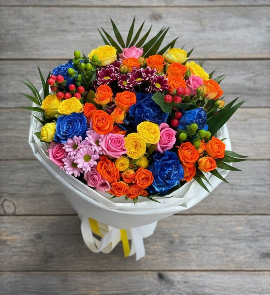 Букет цветов из: Розы и Хризантемы в Новом Городке