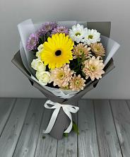 Букет цветов из:  Розы, Герберы и Хризантемы в Новом Городке