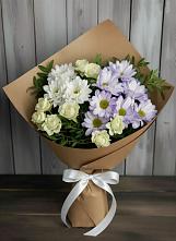 Букет цветов из:  Хризантемы и Розы в Новом Городке