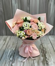 Букет цветов из:  Гвоздики, Розы и Хризантемы в Новом Городке