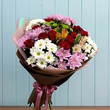 Букет цветов из:  Розы, Хризантемы и Альстромерии #REPLACE_PRED# Новом Городке
